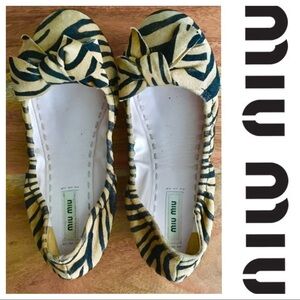 MIU MIU Animal Print Super Comfortable Flats